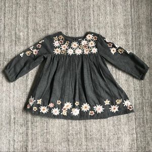Zara Baby Girl Floral Embroidered Dress